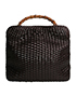 Gucci Woven Bamboo Handle Satchel bag, front view